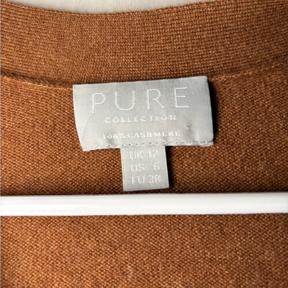 Pure Collection Cashmere Button Down Cardigan Tan size 6 - Picture 2 of 5